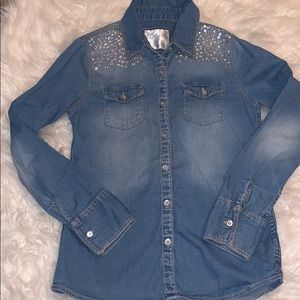 🌟Justice denim button down 🌟